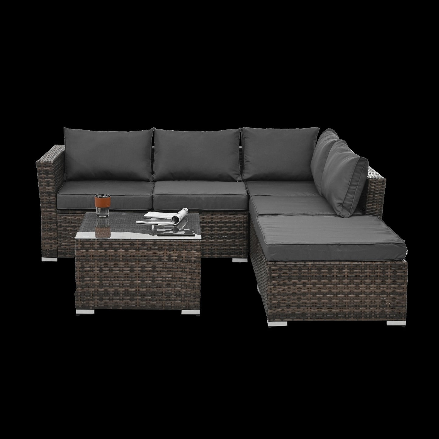Patio Furniture, 4 Set Wicker Furniture With Temper