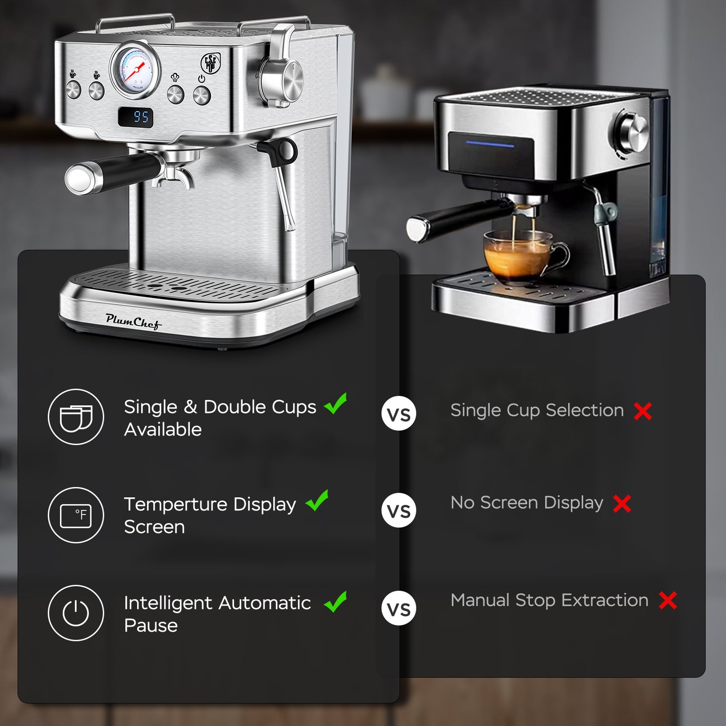 20 Bar Professional Espresso Machine With Milk Frother