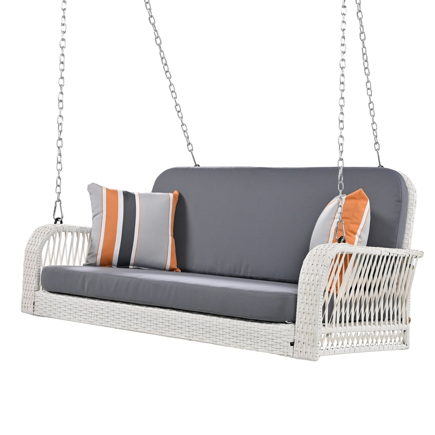 Wicker Porch Swing, 2-Seater Hanging Bench