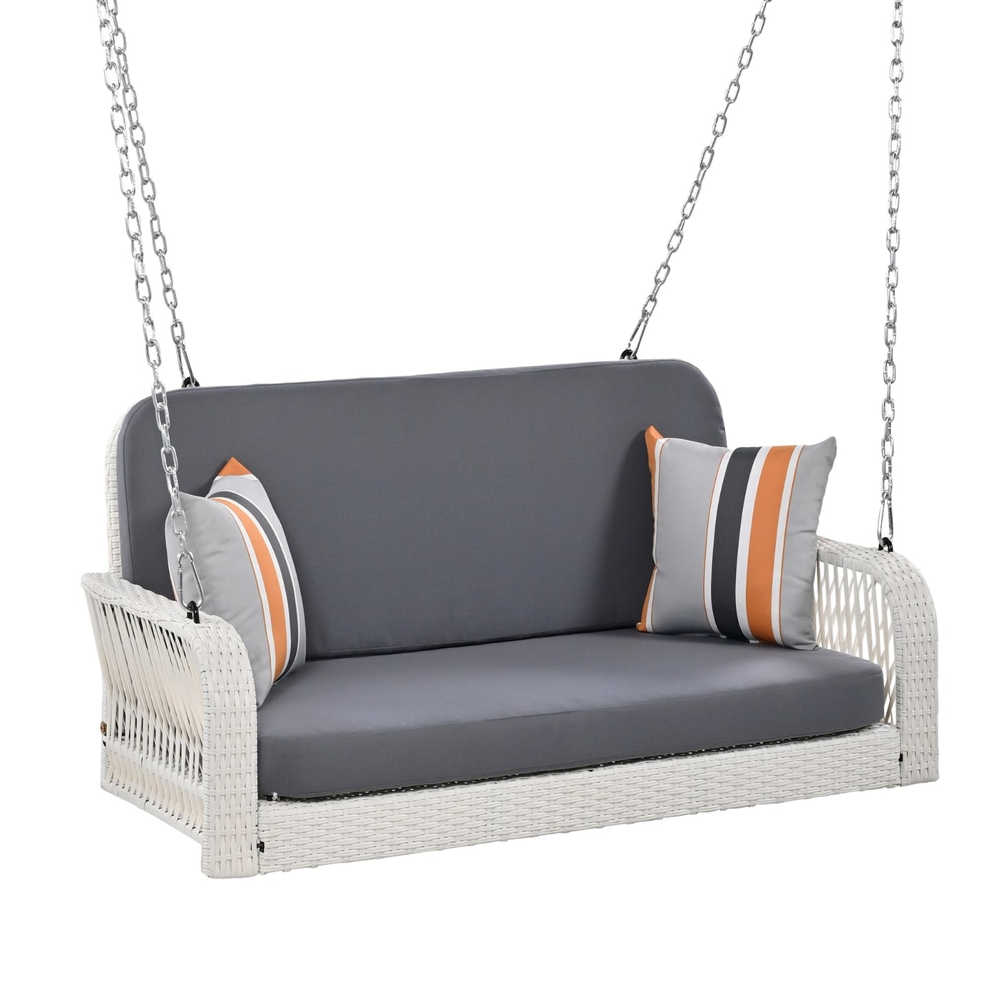 Wicker Porch Swing, 2-Seater Hanging Bench