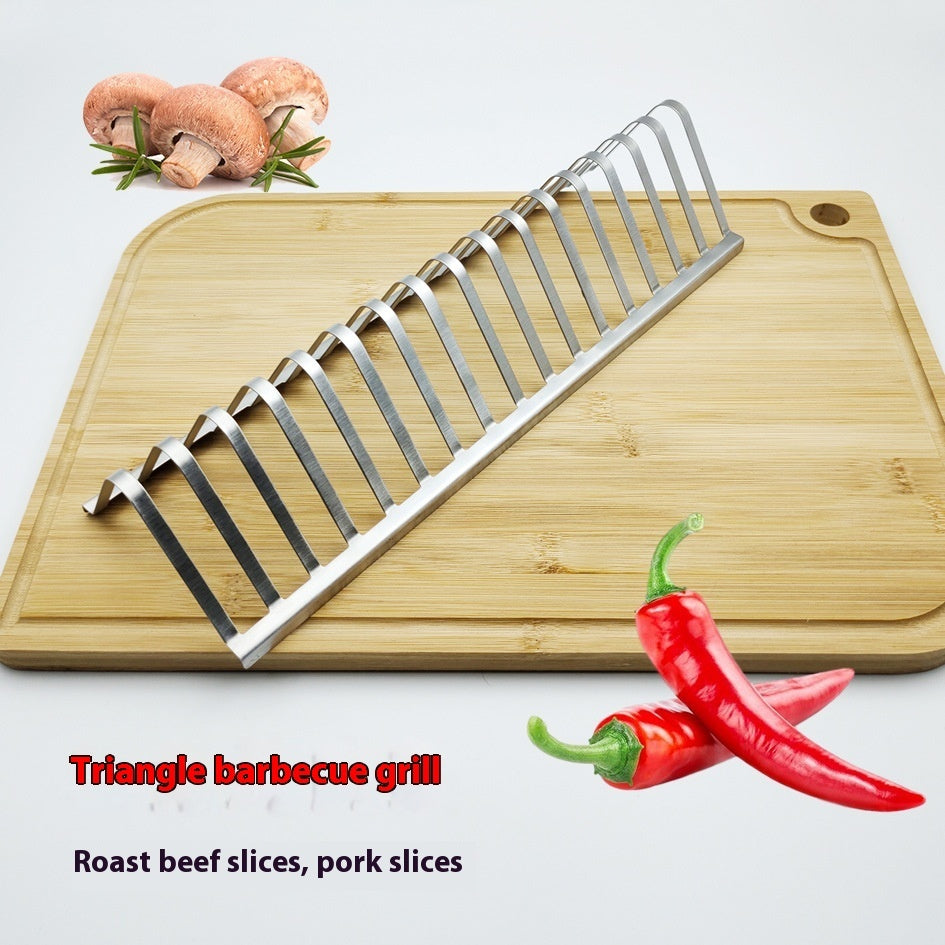 Outdoor BBQ Stainless Steel Grill Triangle Picnic Barbecue Utensils