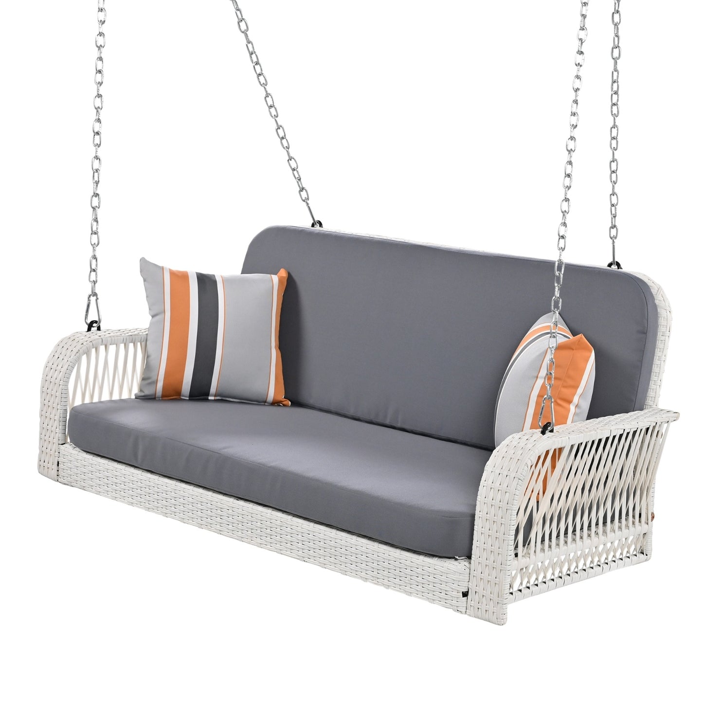 Wicker Porch Swing, 2-Seater Hanging Bench